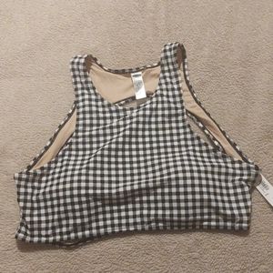 NWT old navy gingham plaid swim top XXL